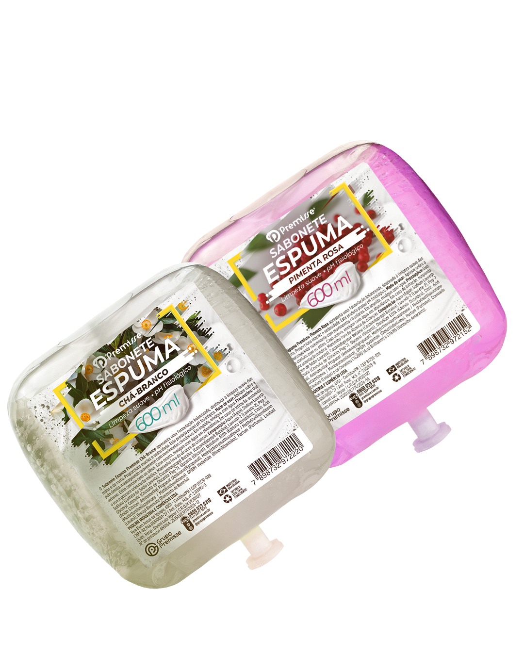 Dois novos aromas passam a fazer parte da linha de Sabonetes Espuma: Chá-Branco e Pimenta Rosa.